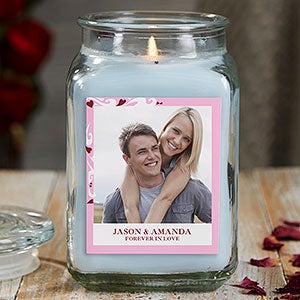 Sweethearts 18 oz Crystal Waters Scented Photo Candle Jar