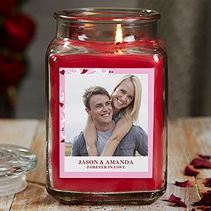 Sweethearts 18 oz Cinnamon Spice Scented Photo Candle Jar