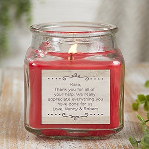 Thank You Candle 10 oz Cinnamon Spice Scented Candle Jar