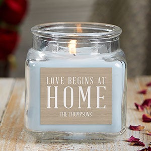 Love Begins At Home 10 oz Crystal Waters Scented Candle Jar