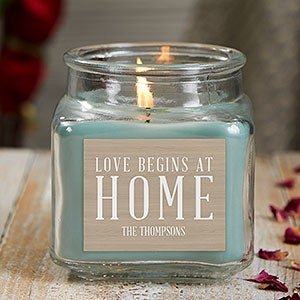 Love Begins At Home 10 oz Eucalyptus Scented Candle Jar