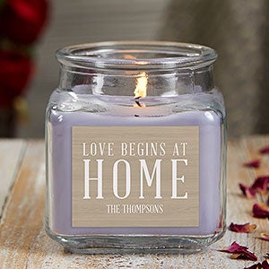 Love Begins At Home 10 oz Lilac Scented Candle Jar