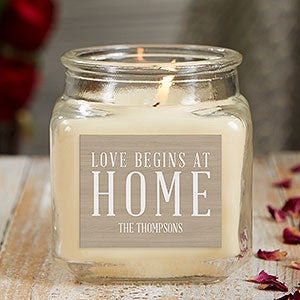 Love Begins At Home 10 oz Vanilla Bean Scented Candle Jar