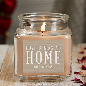 Love Begins At Home 10 oz Walnut Coffee Cake Scented Candle Jar