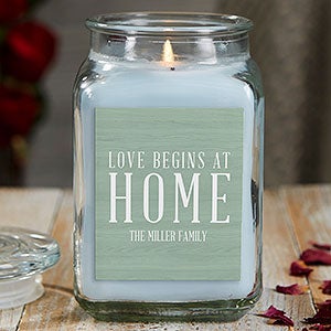 Love Begins At Home 18 oz Crystal Waters Scented Candle Jar