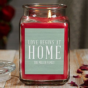 Love Begins At Home 18 oz Cinnamon Spice Scented Candle Jar