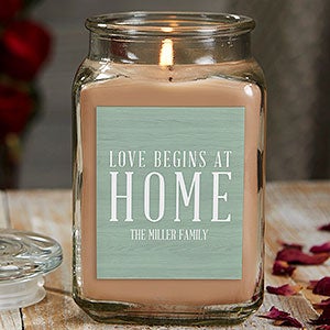 Love Begins At Home 18 oz Walnut Coffee Cake Scented Candle Jar