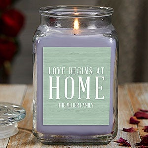 Love Begins At Home 18 oz Lilac Scented Candle Jar