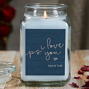 P.S. I Love You 18 oz Crystal Waters Scented Candle Jar