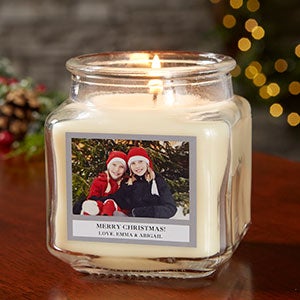 Holiday Photo Personalized 10 oz. Vanilla Bean Candle Jar