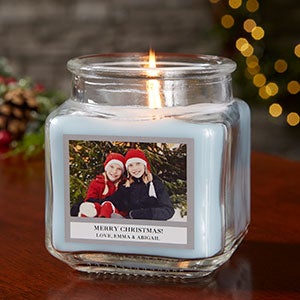 Holiday Photo Personalized 10 oz. Crystal Waters Candle Jar