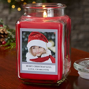 Holiday Photo Personalized 18 oz. Cinnamon Spice Candle Jar