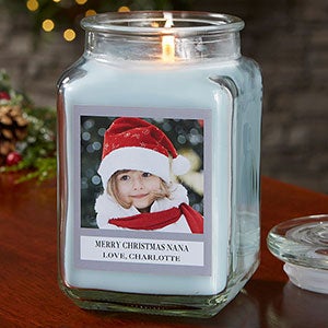 Holiday Photo Personalized 18 oz. Crystal Waters Candle Jar