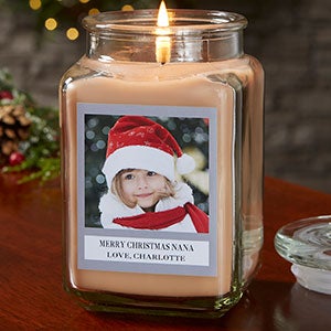 Holiday Photo Personalized 18 oz. Walnut Coffee Candle Jar