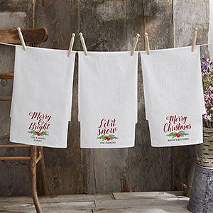 Nostalgic Noel Personalized Flour Sack Towel