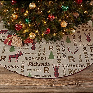 Cozy Cabin Personalized Christmas Tree Skirt