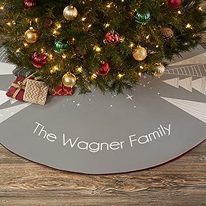 Frosty Neutrals Personalized Christmas Tree Skirt