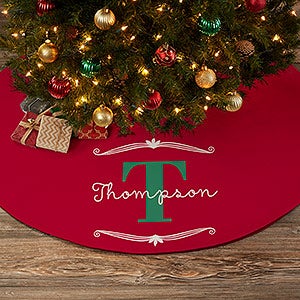 Name & Monogram Personalized Christmas Tree Skirt