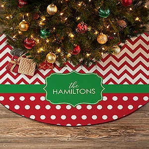 Preppy Chic Personalized Christmas Tree Skirt