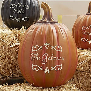 Halloween Vines Large Personalized Pumpkin