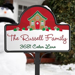 Gingerbread Family Personalized Garden Sign