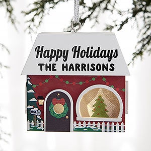 Christmas House Personalized Light Up Ornament