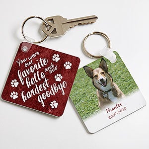 Personalized Pet Memorial Keychain - Pawprints On My Heart