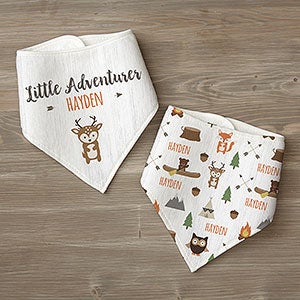 Woodland Adventure Deer Personalized Bandana Bibs