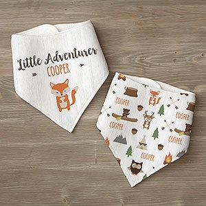 Woodland Adventure Fox Personalized Bandana Bibs