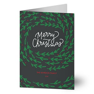 Circle of Leaves Premium Christmas Card - Set of 15