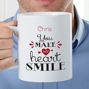 Personalized Oversized Coffee Mug - You Make My Heart Smile