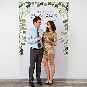 Laurels of Love Personalized Photo Backdrop