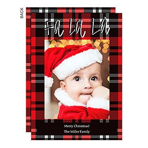 Fa La La Plaid Holiday Card - Set of 15