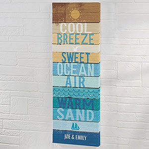 Beachscape Inspiration Personalized Canvas Print - 8x24