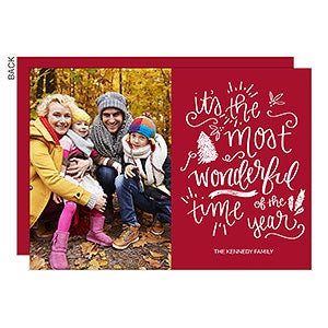 It's The Most Wonderful Time Premium Photo Holiday Card - Set of 15