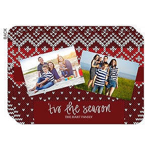 Tis The Season 2 Photo Premium Holiday Card - Set of 15