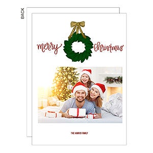 Modern Wreath Premium Christmas Card - Set of 15