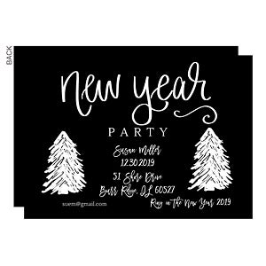 New Year Party Invitation - Set of 15