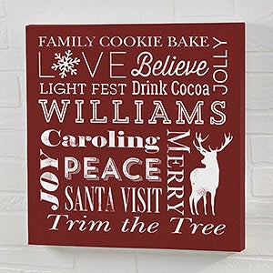 Holiday Traditions 24x24 Personalized Canvas Print