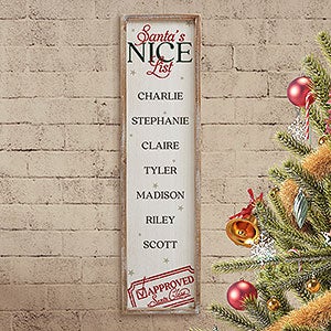 Santa's Nice List Personalized Barnwood Frame Wall Art