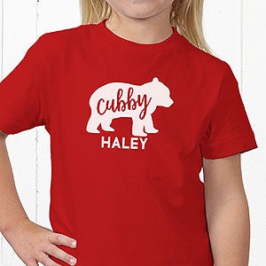 Baby Bear Personalized Kids T-Shirt - Youth Small (6-8) - Red