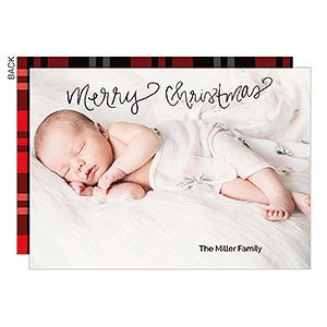 Merry Christmas Calligraphy Holiday Card - Set of 15