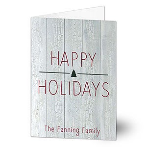 Wood Background Holiday Card - Set of 15