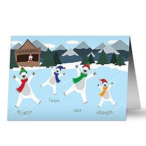 Skating Polar Bears Premium Holiday Card - Set of 15