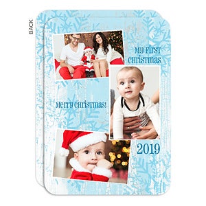 My First Christmas 3 Photo Premium Holiday Card - Set of 15