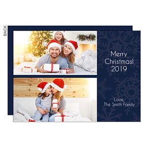 Snowflakes 2 Photo Holiday Card - Set of 15