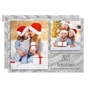 Neutral 2 Photo Holiday Card - Set of 15