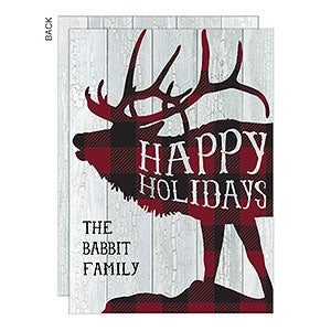 Buffalo Check Elk Holiday Card - Set of 15