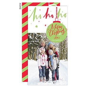 Ho Ho Ho Ornament Holiday Postcard - Set of 15