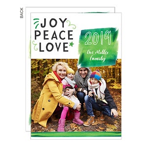 Joy Peace Love Holiday Card - Set of 15